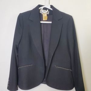 The Villager Vintage Black Wool Blend Blazer